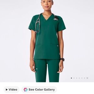 Figs hunter green top